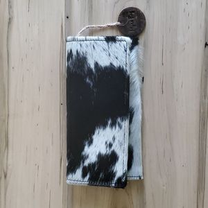 🔥Myra Bag Brown white Cowhide Leather Wallet checkbook flap zip New Western